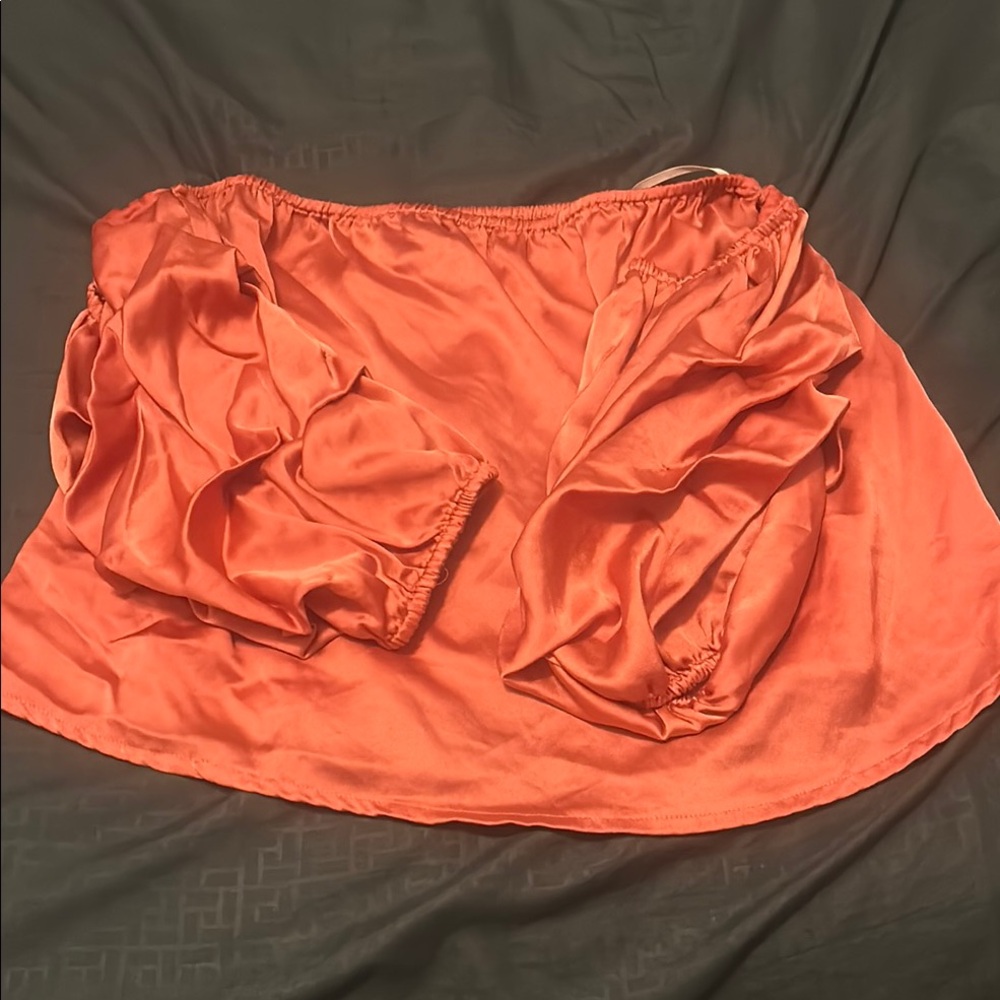 Off-Shoulder Orange Blouse